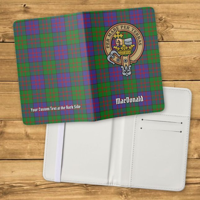 Clan MacDonald Crest over Tartan Passport Holder (Creator Uploaded)
