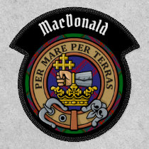 Clan MacDonald Crest over Tartan Patch
