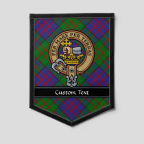 Clan MacDonald Crest over Tartan Pennant