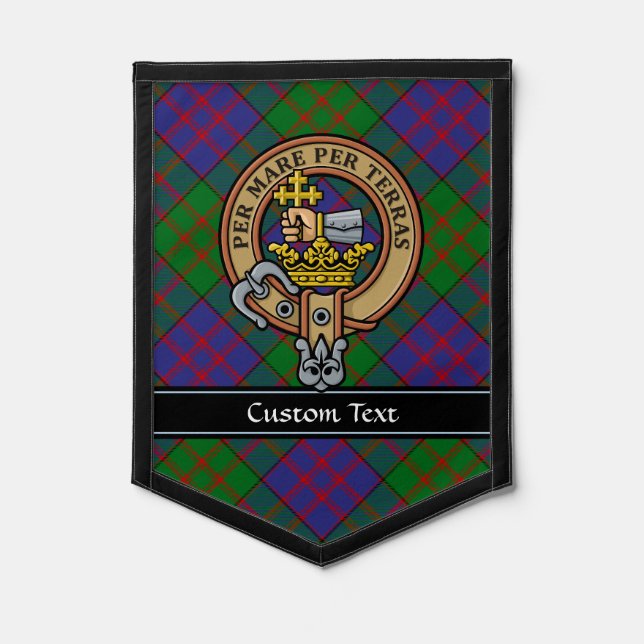 Clan MacDonald Crest over Tartan Pennant (Front)