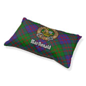 Clan MacDonald Crest over Tartan Pet Bed (Angled)