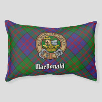 Clan MacDonald Crest over Tartan Pet Bed