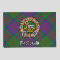 Clan MacDonald Crest over Tartan Placemat