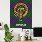 Clan MacDonald Crest over Tartan Poster (Home Office)