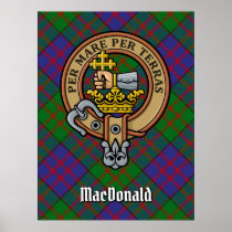 Clan MacDonald Crest over Tartan Poster