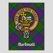 Clan MacDonald Crest over Tartan Poster