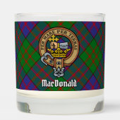 Clan MacDonald Crest over Tartan Scented Candle (Front)