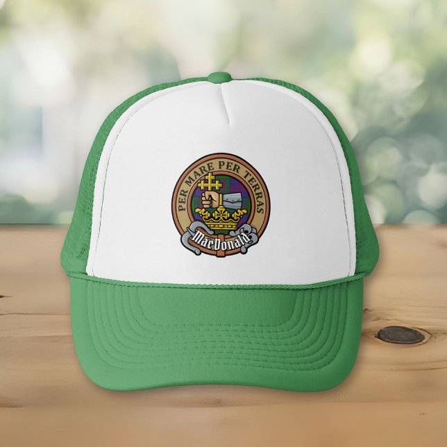 Clan MacDonald Crest over Tartan Trucker Hat (Creator Uploaded)