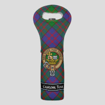 Clan MacDonald Crest over Tartan Wine Bag