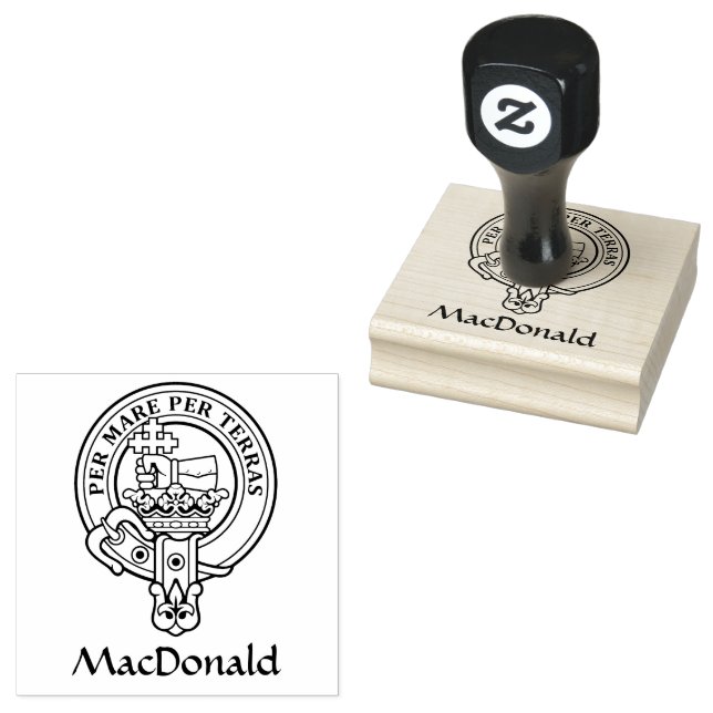 Clan MacDonald Crest Rubber Stamp (Stamped)