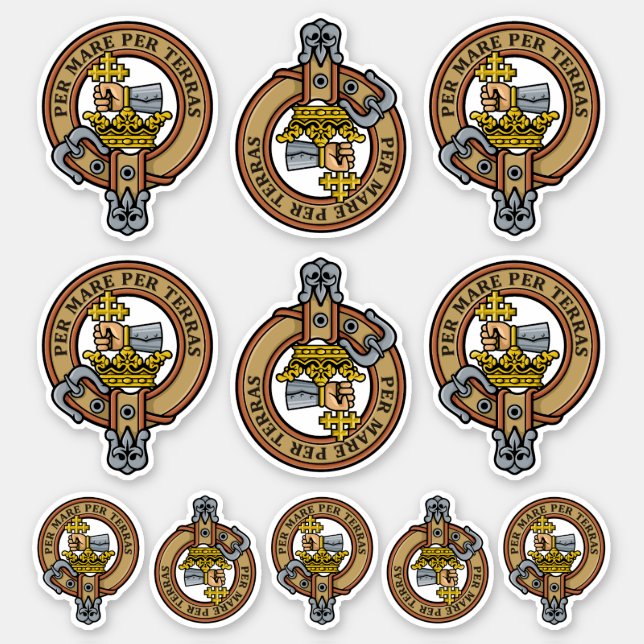Clan MacDonald Crest Sticker Set (Front)
