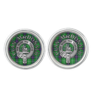 Clan MacDonald Crest & Tartan Cufflinks