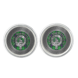 Clan MacDonald Crest & Tartan Knot Cufflinks
