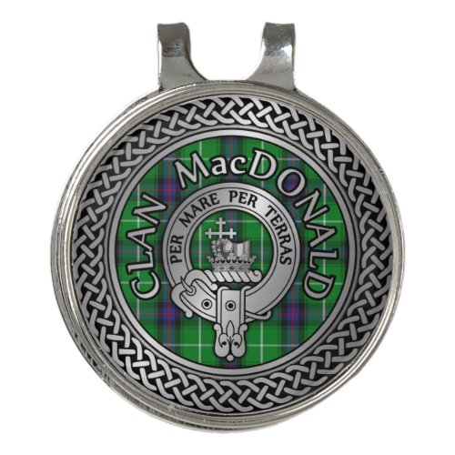 Clan MacDonald Crest  Tartan Knot Golf Hat Clip