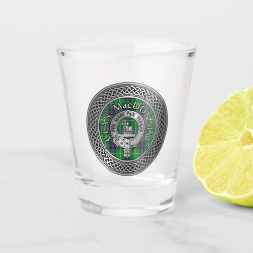 Clan MacDonald Crest  Tartan Knot Shot Glass