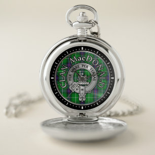 Clan MacDonald Crest & Tartan Pocket Watch