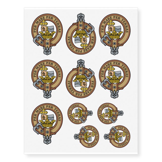 Clan MacDonald Crest Temporary Tattoos (Front)