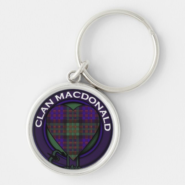 Clan Macdonald Heart Tartan design Keychain (Front)