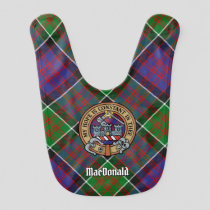 Clan MacDonald of Clanranald Crest over Tartan Baby Bib
