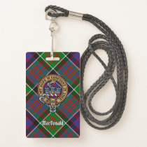 Clan MacDonald of Clanranald Crest over Tartan Badge