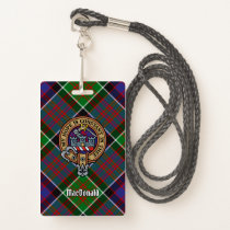 Clan MacDonald of Clanranald Crest over Tartan Badge