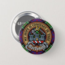 Clan MacDonald of Clanranald Crest over Tartan Button