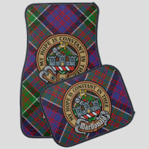 Clan MacDonald of Clanranald Crest over Tartan Car Floor Mat