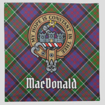 Clan MacDonald of Clanranald Crest over Tartan Cloth Napkin