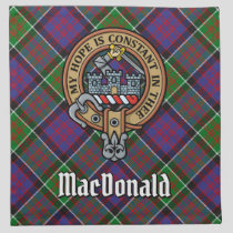 Clan MacDonald of Clanranald Crest over Tartan Cloth Napkin