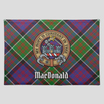 Clan MacDonald of Clanranald Crest over Tartan Cloth Placemat
