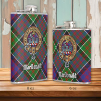 Clan MacDonald of Clanranald Crest over Tartan Flask