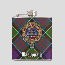 Clan MacDonald of Clanranald Crest over Tartan Flask