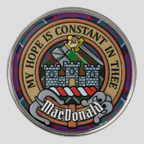 Clan MacDonald of Clanranald Crest over Tartan Golf Ball Marker