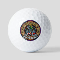 Clan MacDonald of Clanranald Crest over Tartan Golf Balls