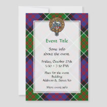 Clan MacDonald of Clanranald Crest over Tartan Invitation