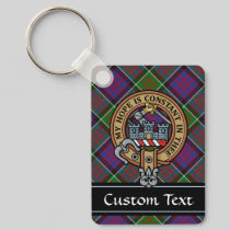 Clan MacDonald of Clanranald Crest over Tartan Keychain