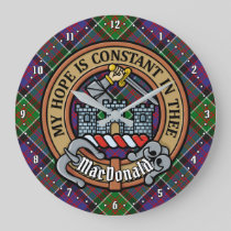 Clan MacDonald of Clanranald Crest over Tartan Large Clock