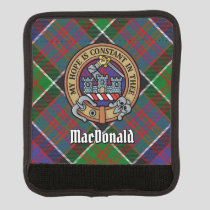 Clan MacDonald of Clanranald Crest over Tartan Luggage Handle Wrap