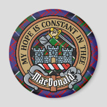 Clan MacDonald of Clanranald Crest over Tartan Magnet