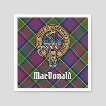 Clan MacDonald of Clanranald Crest over Tartan Napkins