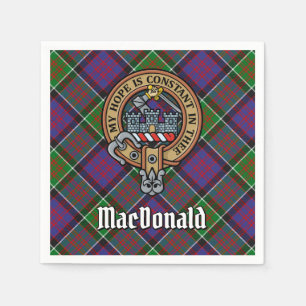 Clan MacDonald of Clanranald Crest over Tartan Napkins