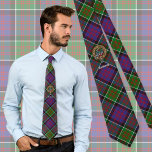 Clan MacDonald of Clanranald Crest over Tartan Neck Tie