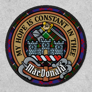 Clan MacDonald of Clanranald Crest over Tartan Patch