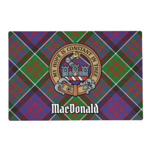 Clan MacDonald of Clanranald Crest over Tartan Placemat
