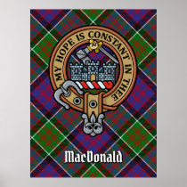 Clan MacDonald of Clanranald Crest over Tartan Poster