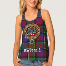 Clan MacDonald of Clanranald Crest over Tartan Tank Top