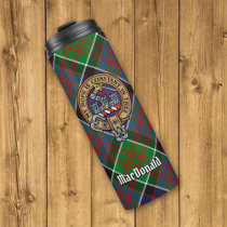 Clan MacDonald of Clanranald Crest over Tartan Thermal Tumbler