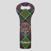 Clan MacDonald of Clanranald Crest over Tartan Wine Bag