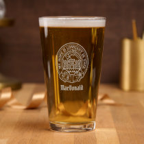 Clan MacDonald of Clanranald Crest Pint Glass