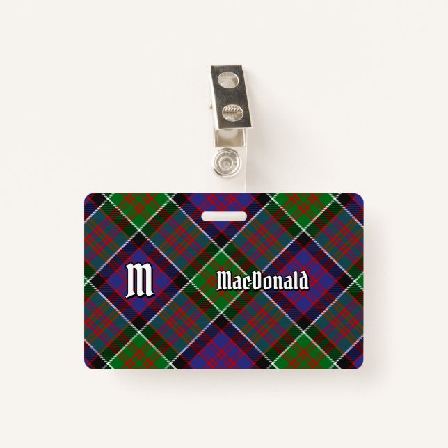 Clan MacDonald of Clanranald Tartan Badge (Front with Clip)